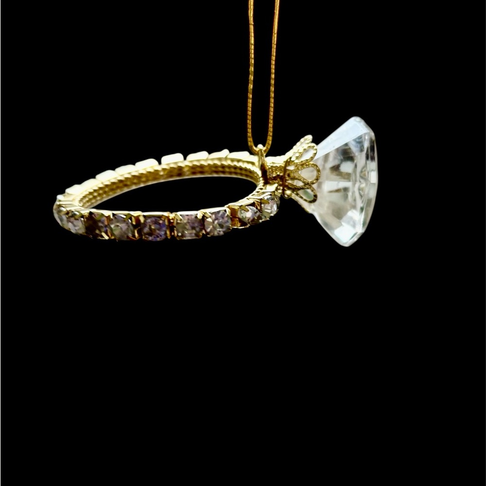 Kurt Adler shiny diamond ring ornament